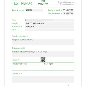 Cypionate de Testostérone 250mg/ml Blacklabs